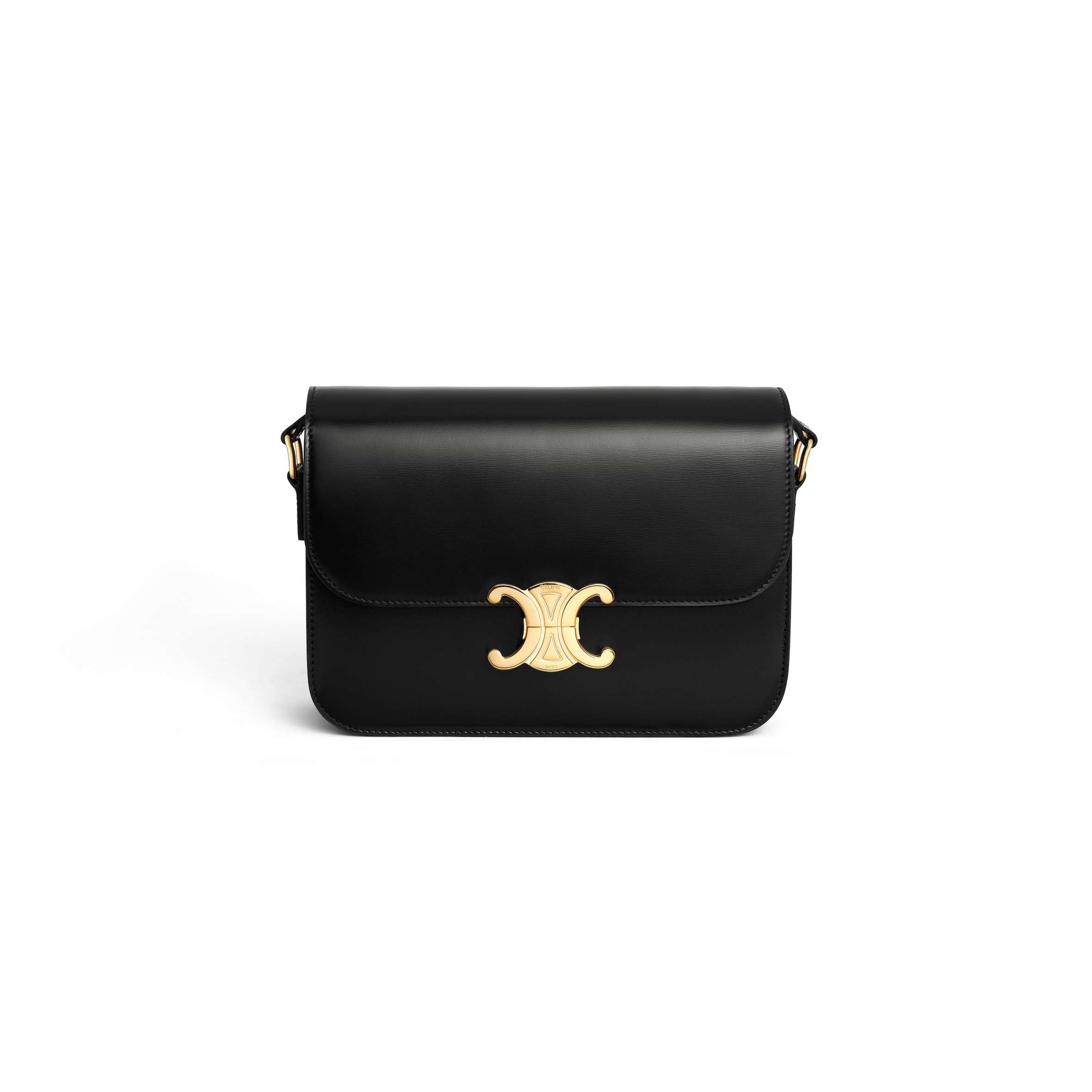 Ce**e medium classique triomphe bag in shiny calfskin 187363bf4.38no (22.5*16.5*7.5cm)
